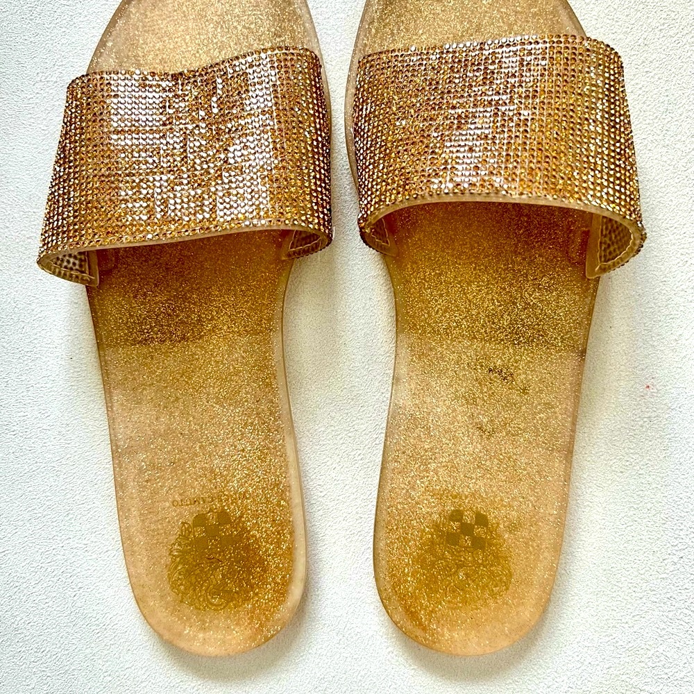 Vince Camuto Metallic Gold Jelly Flats